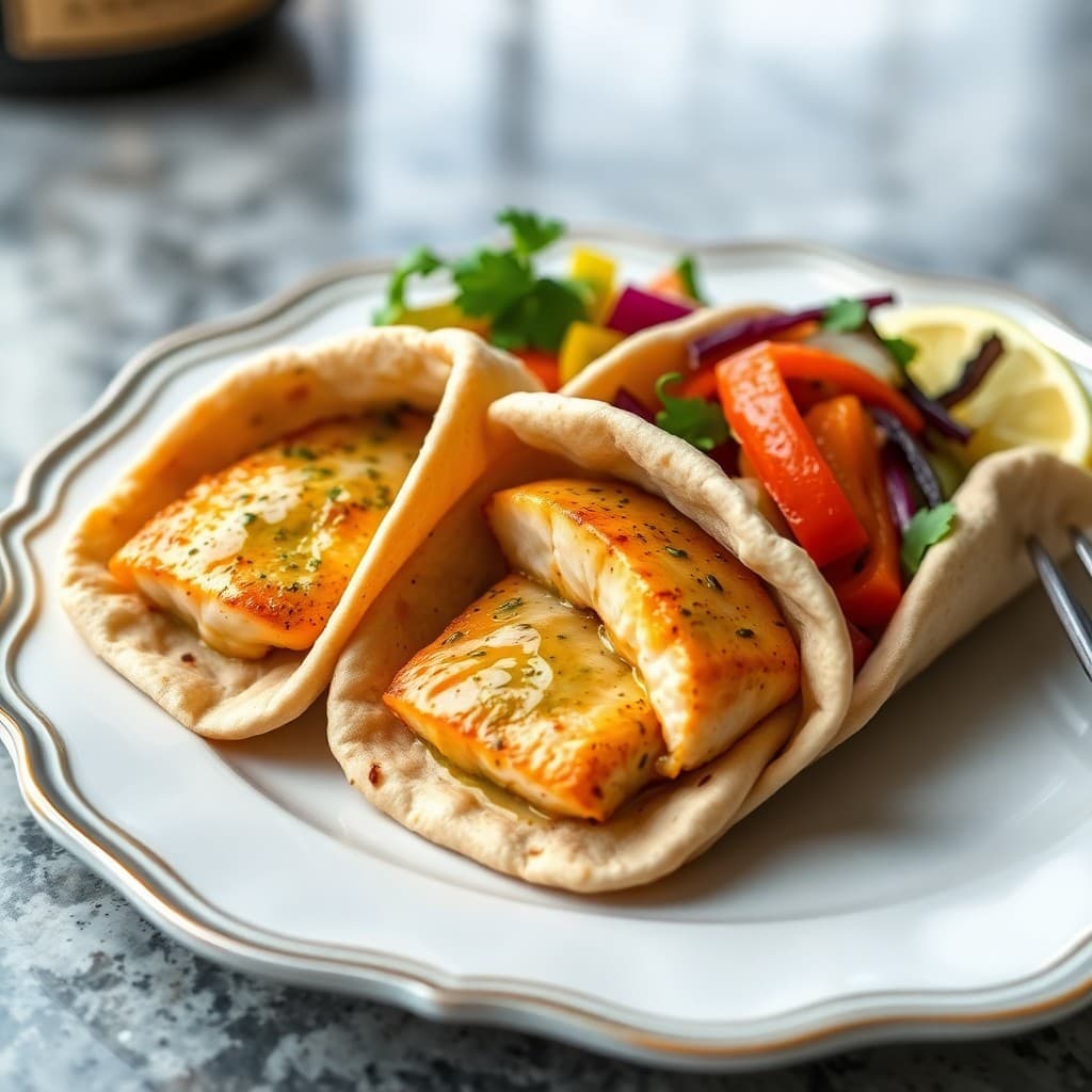 Lemon Garlic Salmon Pita Pockets