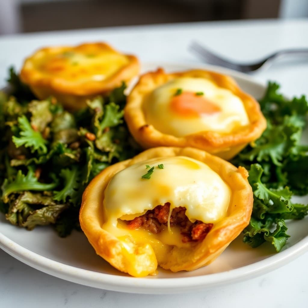 Portuguese Chorizo & Egg Breakfast Pastéis with Crispy Kale