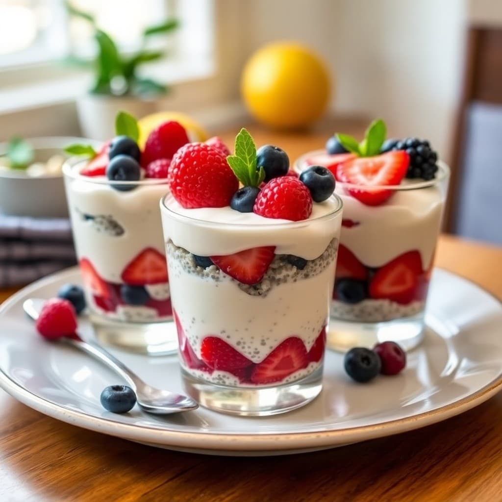 Creamy Lemon Chia Pudding Parfaits