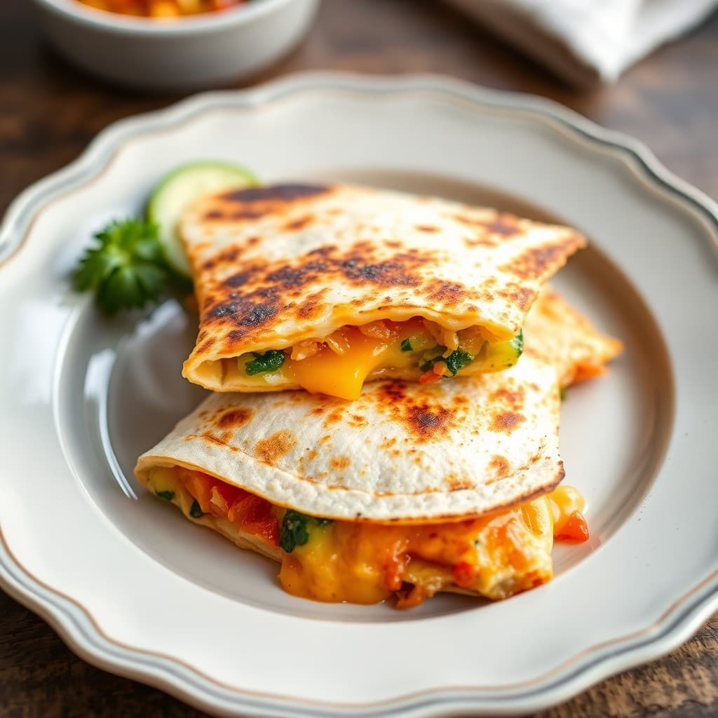 Cheesy Baked Veggie Quesadillas