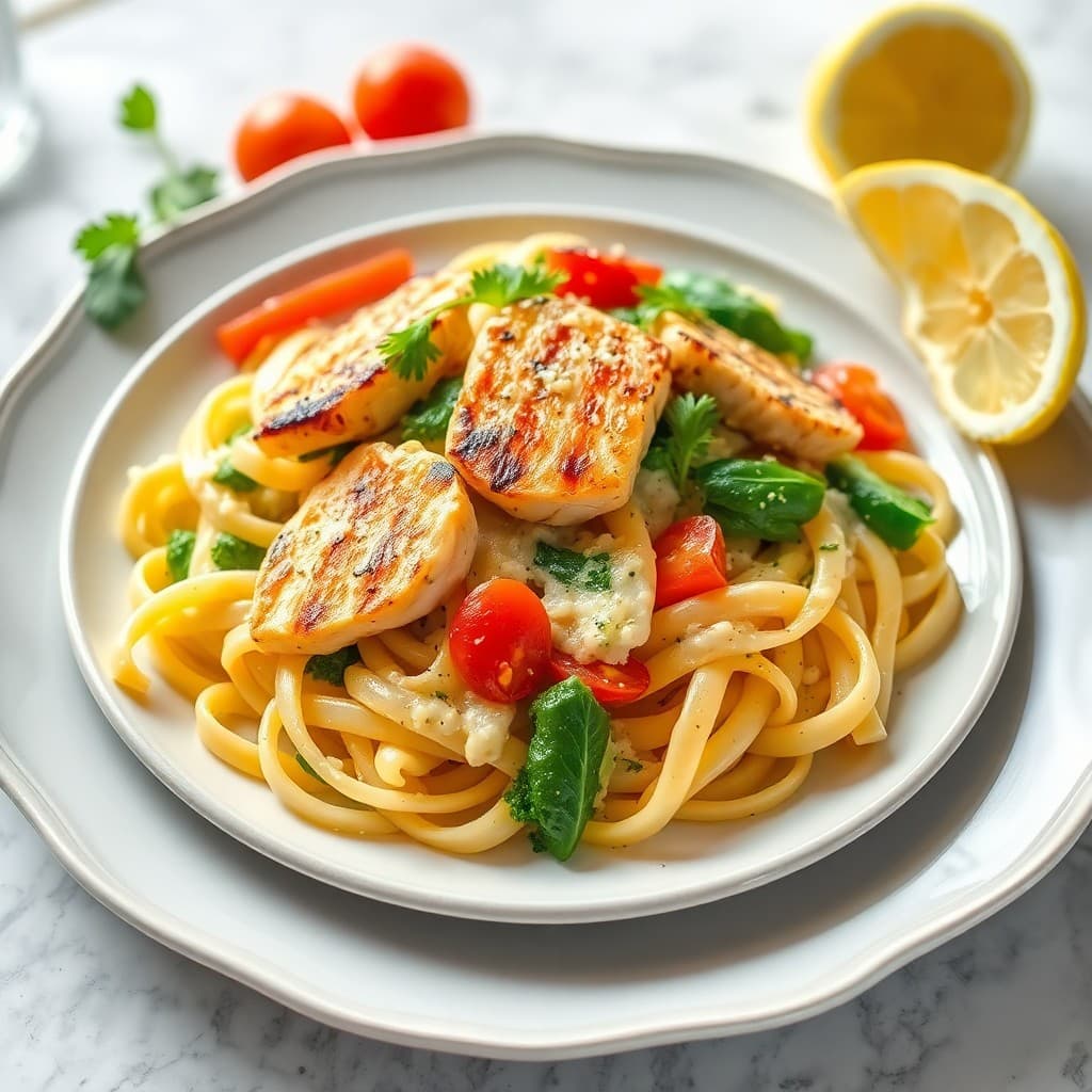 Zesty Lemon Chicken Penne Primavera
