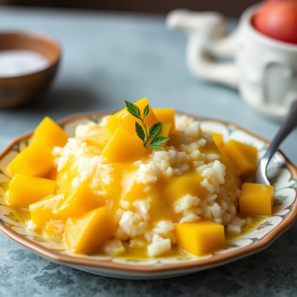 Chinese Mango Sticky Rice Pudding