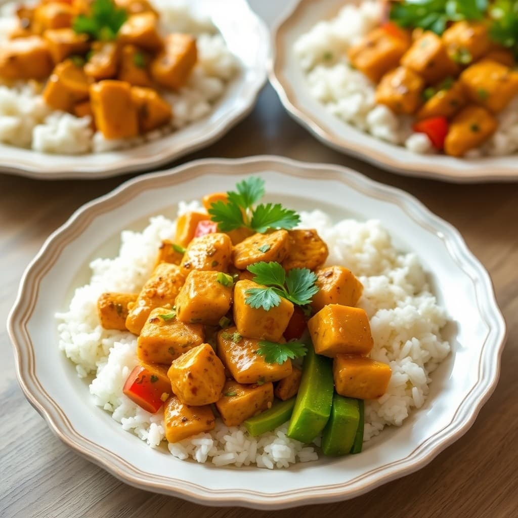 Coconut Curry Chicken Rice Bowls
