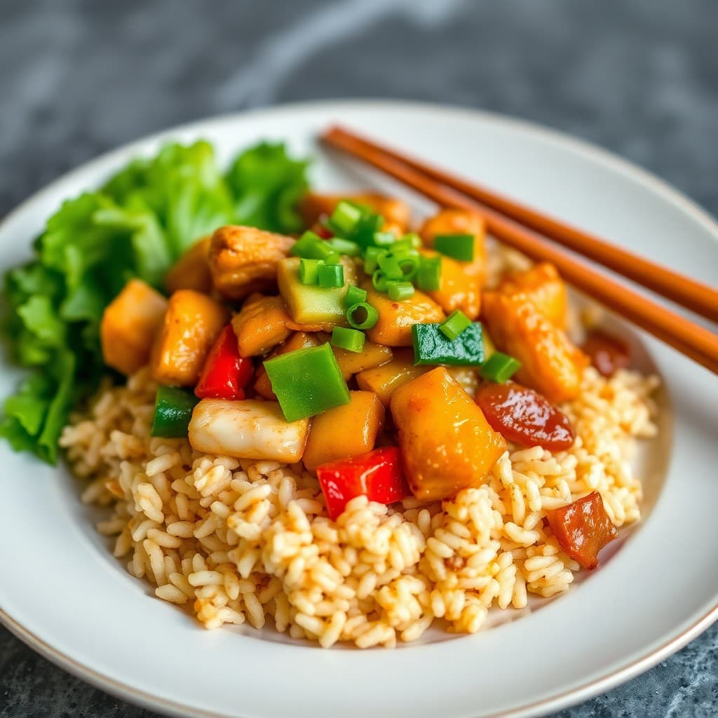 Teriyaki Chicken Stir-Fry with Pineapple Fried Rice