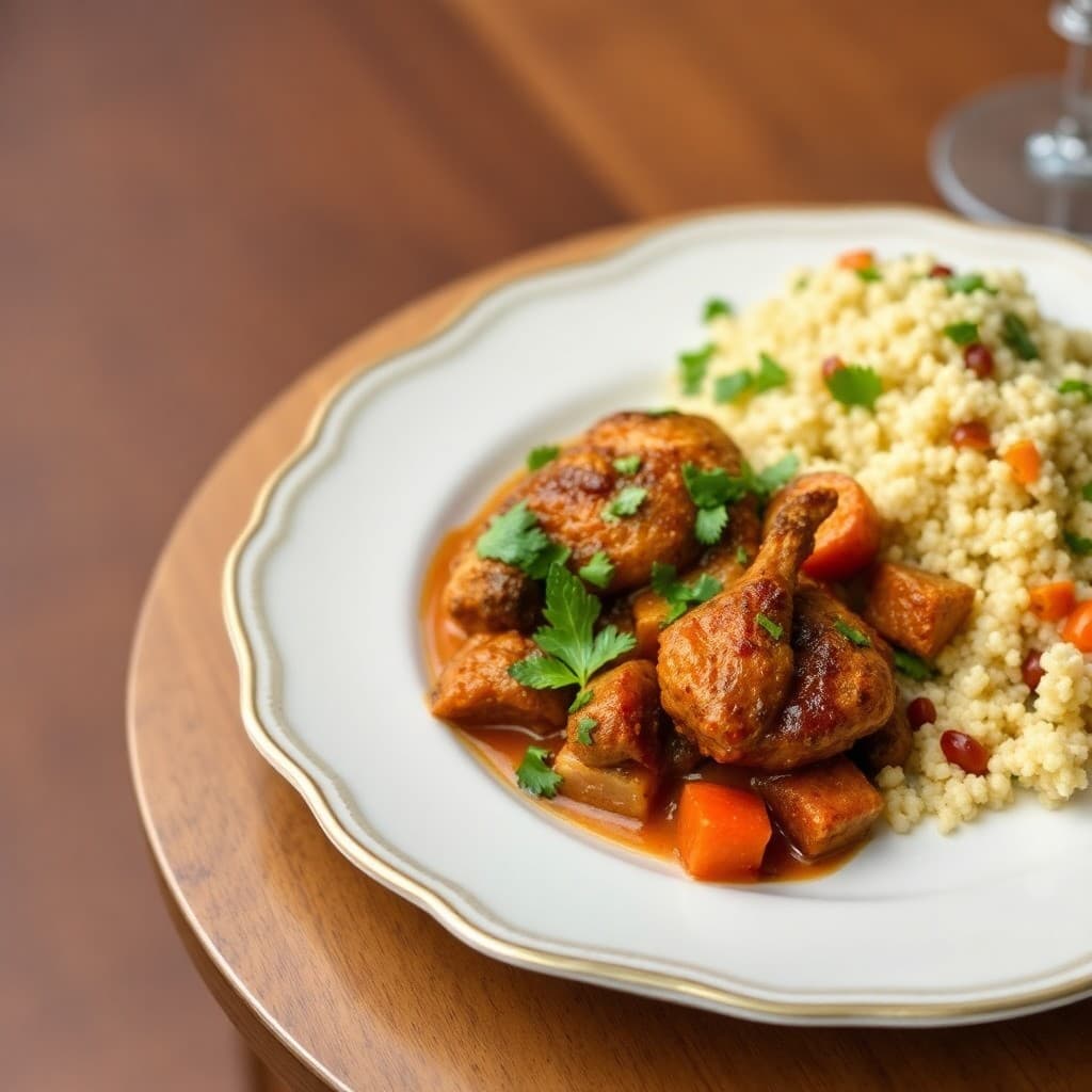 Moroccan Spiced Chicken Tagine with Couscous Salad