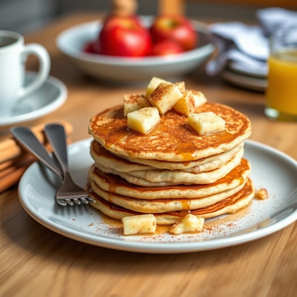 Fluffy Cinnamon Apple Pancake Stacks