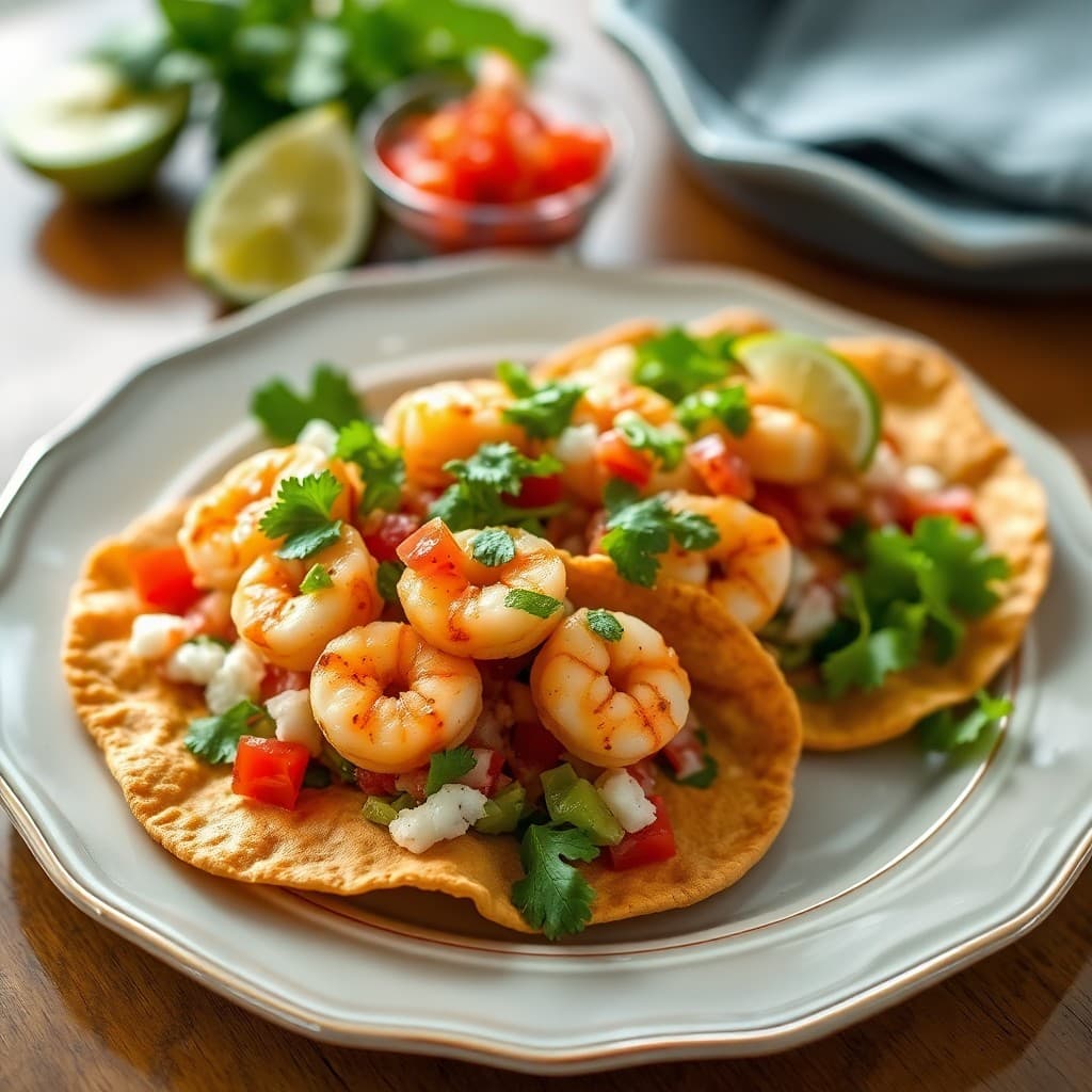 Cilantro Lime Shrimp Tostadas