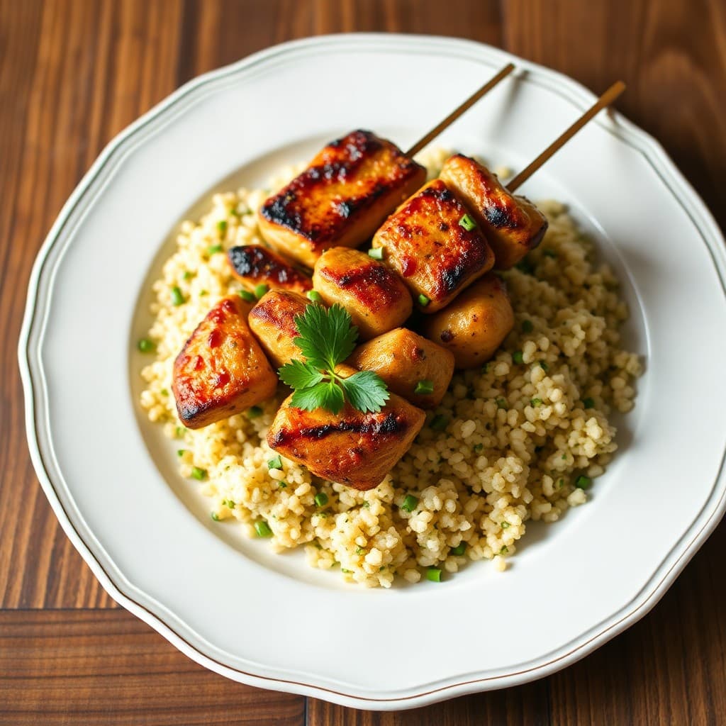 Vibrant Mediterranean Chicken Skewers with Herbed Quinoa