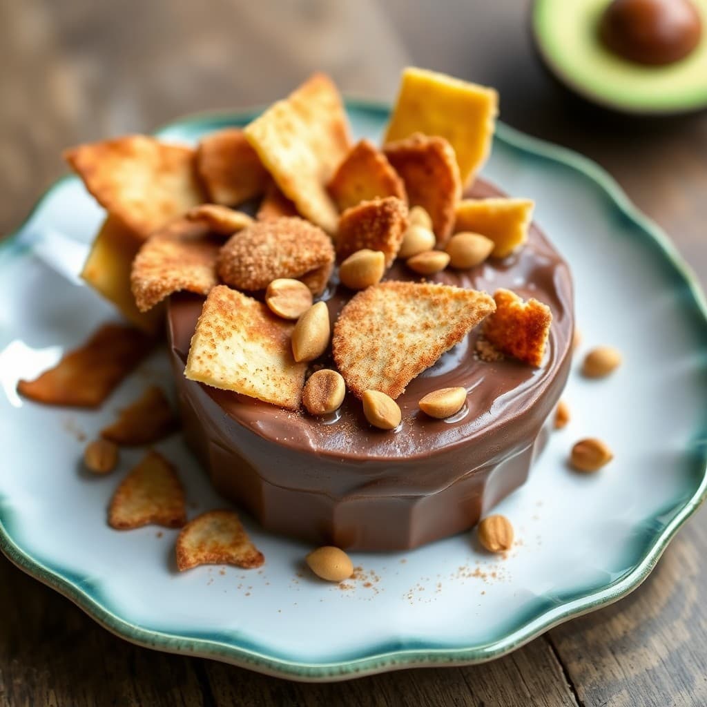 Mexican Chocolate-Avocado Mousse with Crispy Tortilla Shards & Cinnamon Sugar