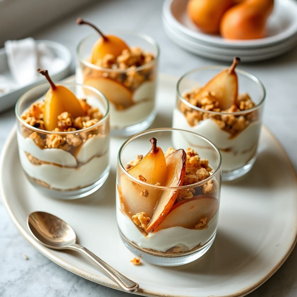 Korean Honey Roasted Pear Parfaits
