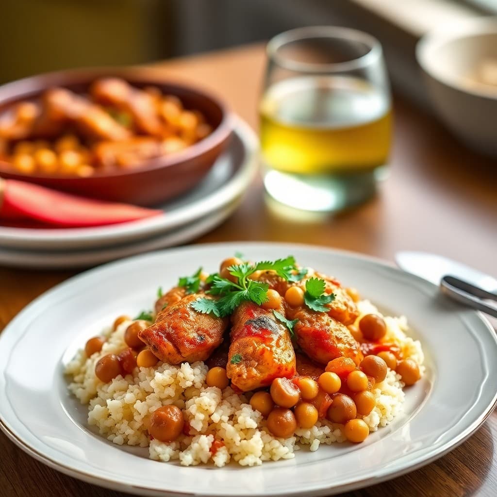 Vibrant Moroccan Chicken and Chickpea Tagine