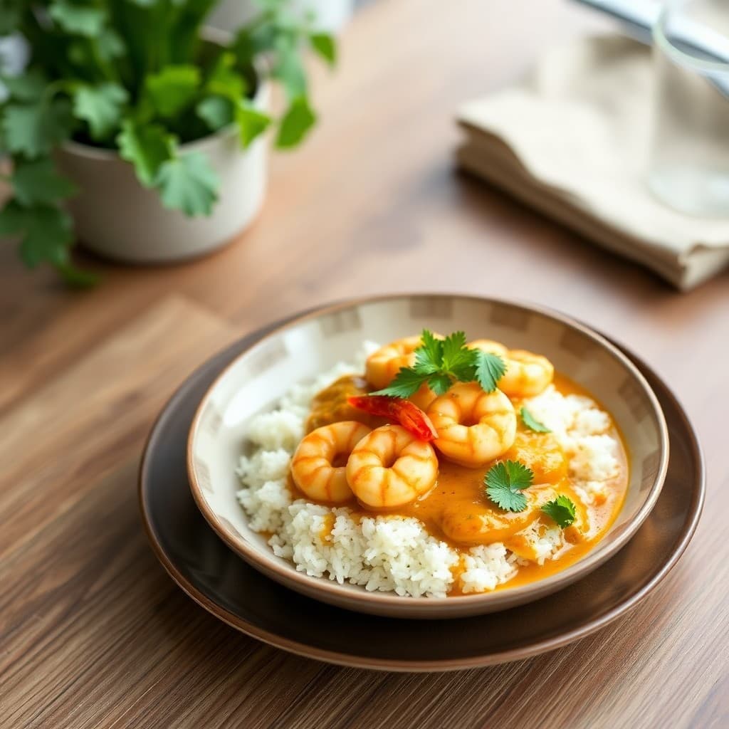 Spicy Coconut Shrimp Curry Bowl