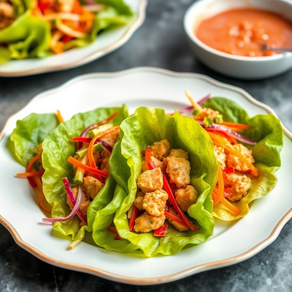Thai-Inspired Lemongrass Chicken Lettuce Wraps