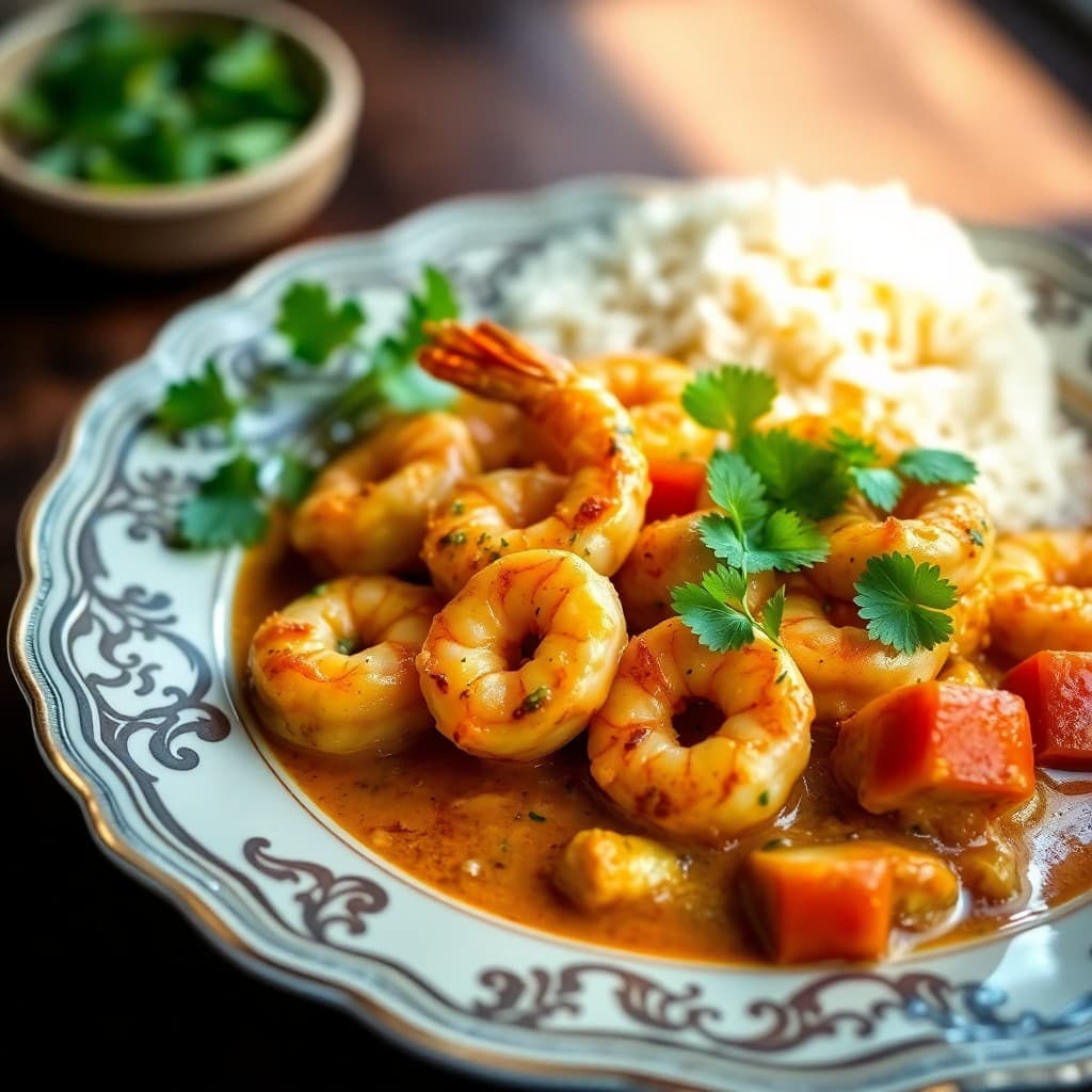 Sizzling Thai Coconut Curry Shrimp