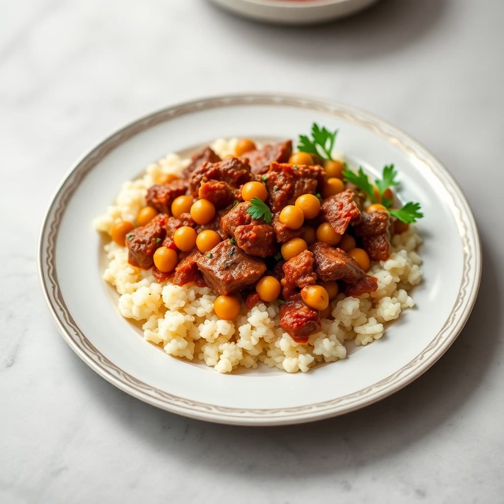Moroccan Spiced Beef & Chickpea Tagine