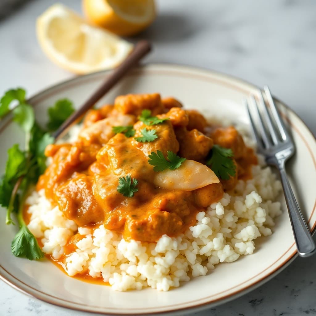 Spicy Thai Coconut Chicken with Cauliflower Rice