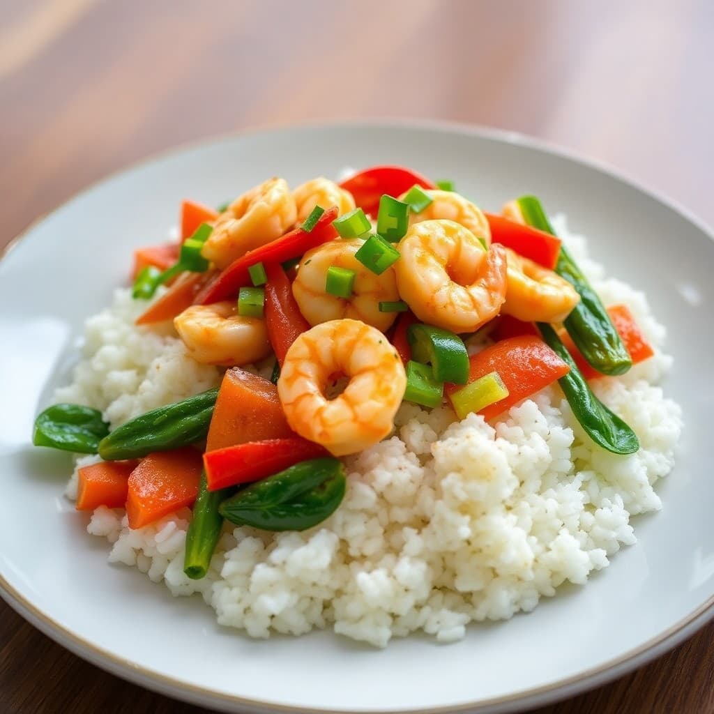 Zesty Thai Shrimp Stir-Fry with Coconut Rice