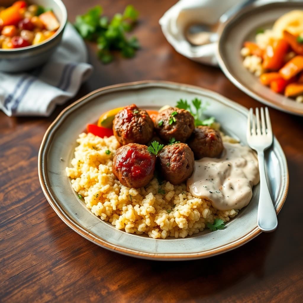 Spicy Moroccan Lamb Meatball Bowls