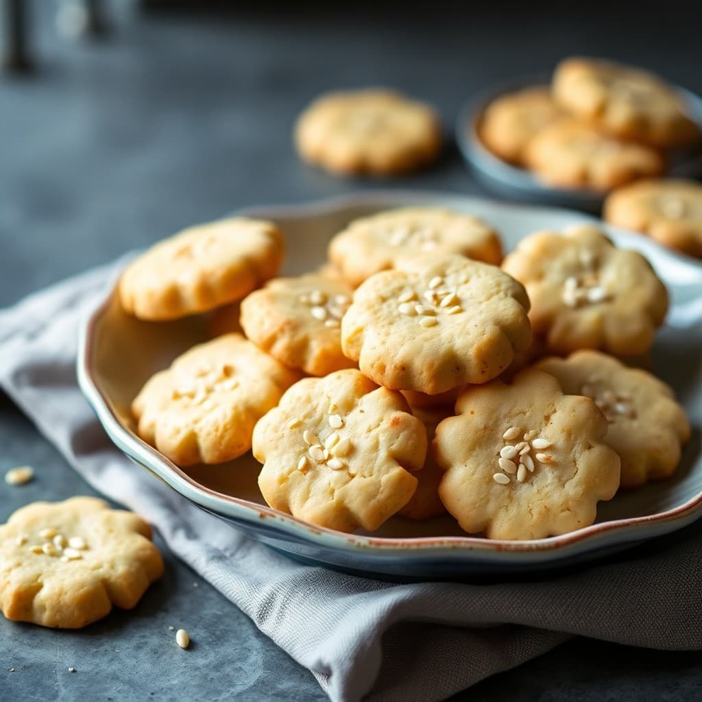 Korean Honey Butter Shortbread with Sesame & Sea Salt
