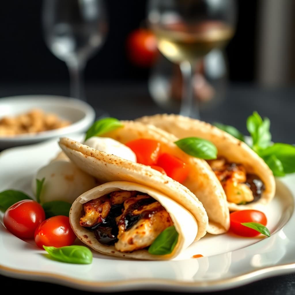Balsamic Chicken Caprese Wraps