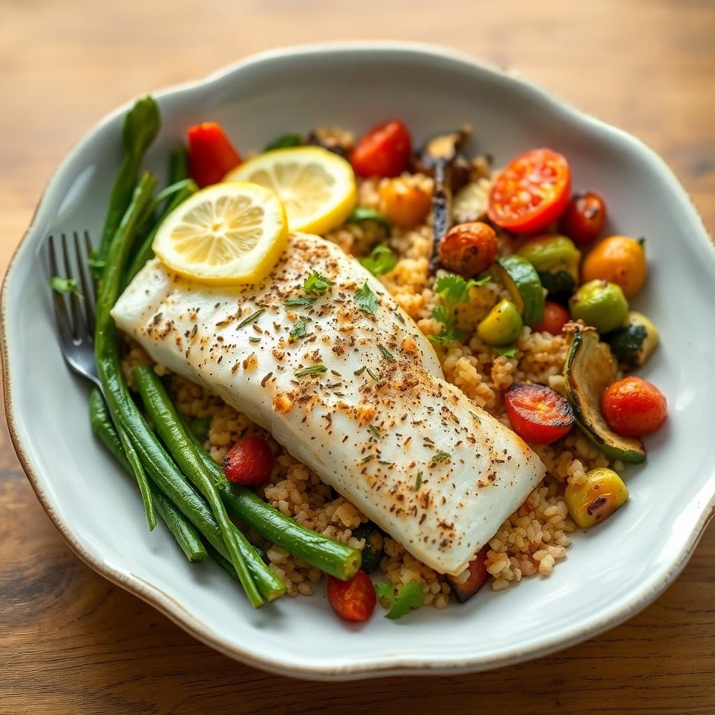 Lemon Garlic Mediterranean Fish Bake