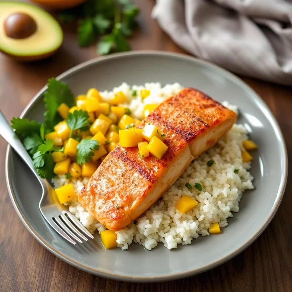 Mango Salsa Salmon Bowls
