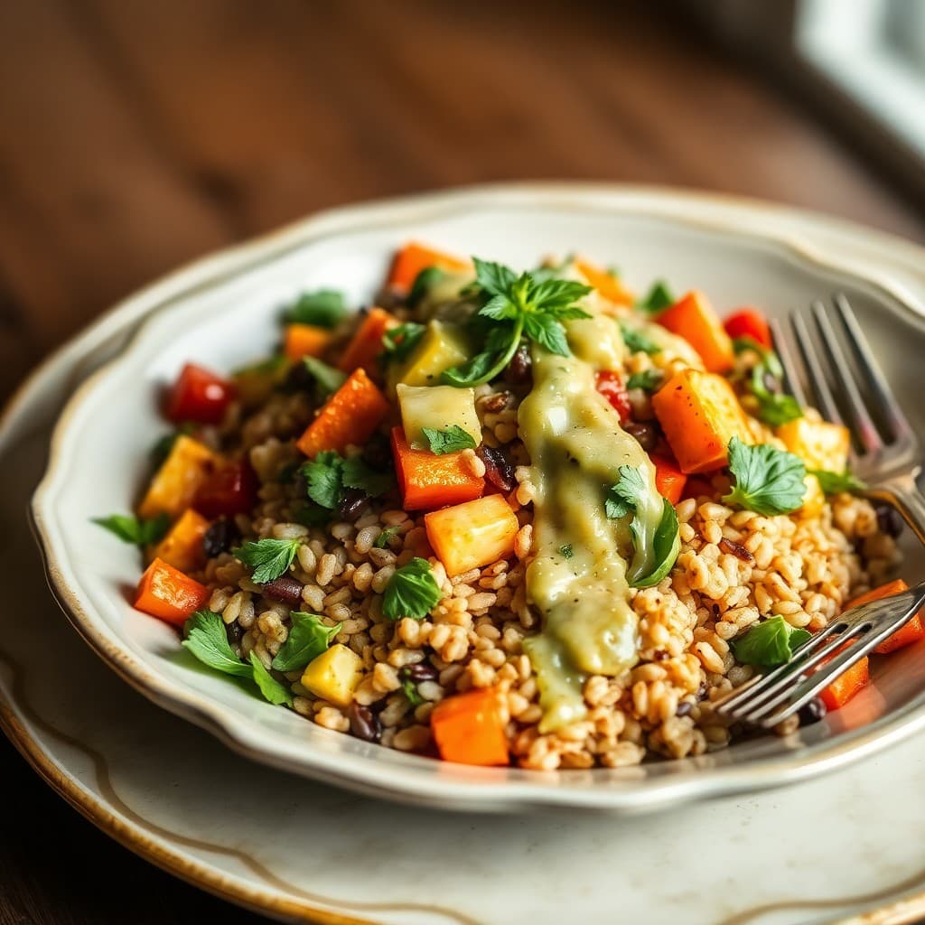 Roasted Mediterranean Vegetable and Farro Salad