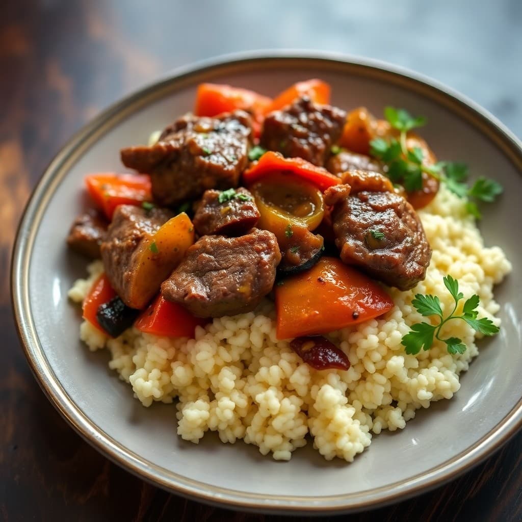 Moroccan Lamb Tagine with Roasted Vegetables