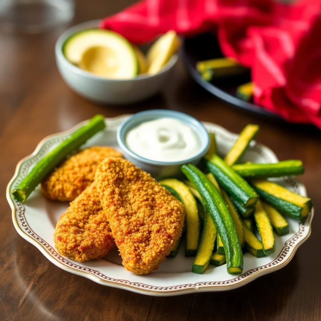 Superhero Chicken Tenders with Zucchini Fries