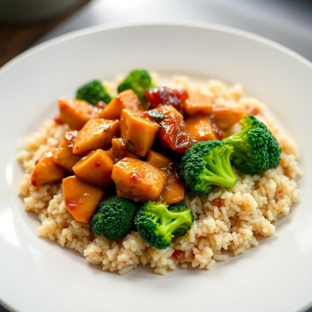 Sizzling Teriyaki Chicken Stir-Fry with Broccoli and Brown Rice