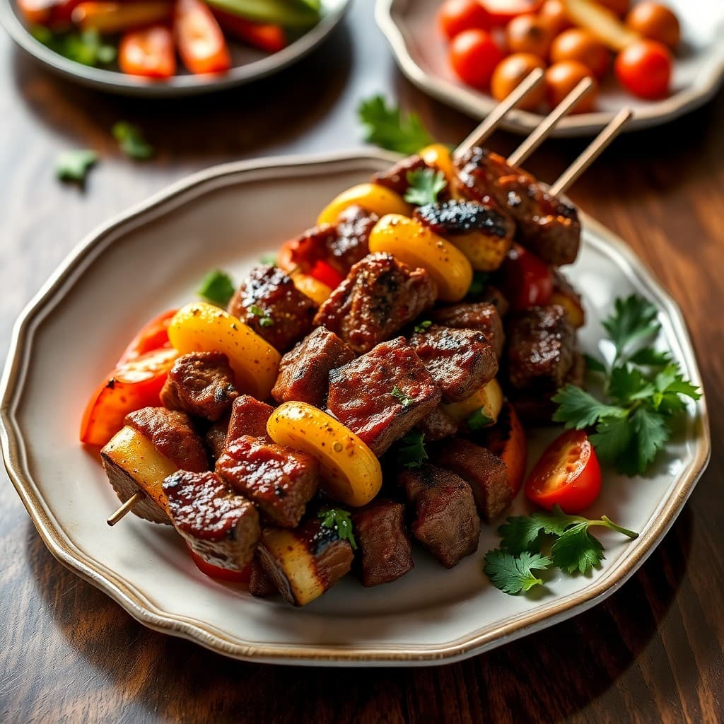 Brazilian-Style Grilled Beef and Vegetable Skewers