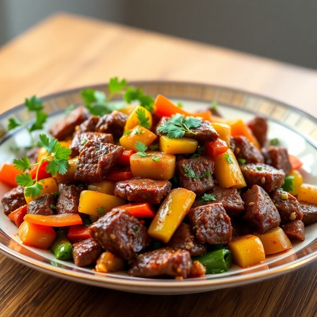 Moroccan-Spiced Beef and Vegetable Stir-Fry