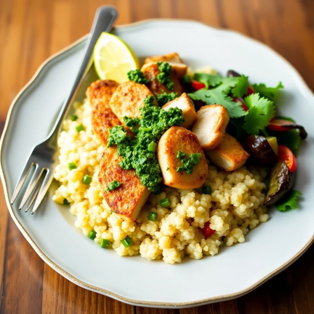 Peruvian Chicken Quinoa Bowls with Chimichurri