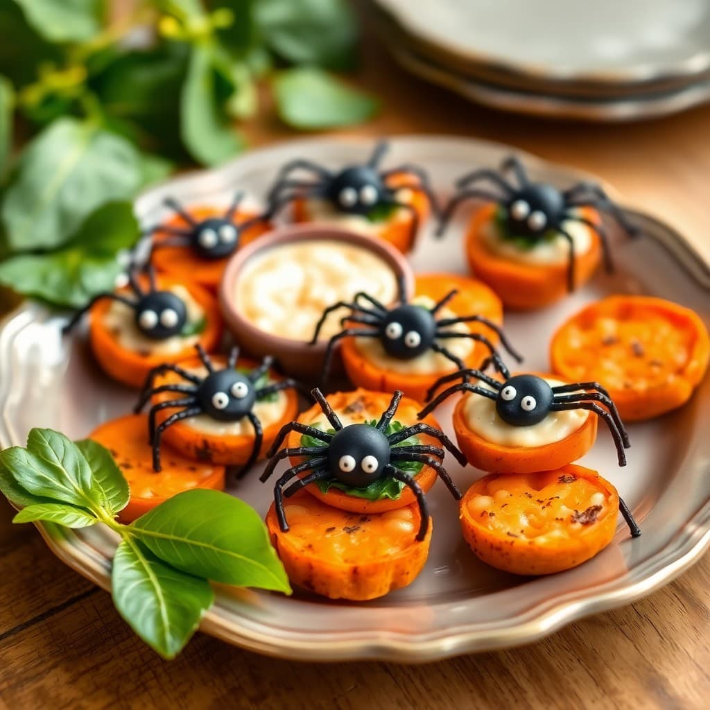Spooky Spider Veggie Bites