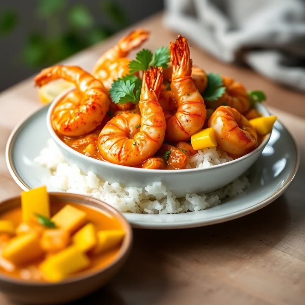 Fiery Thai Coconut Shrimp Bowls