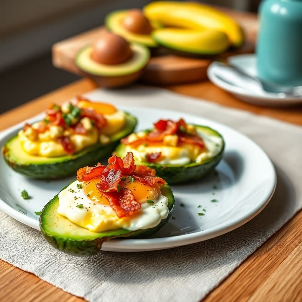 Sunrise Avocado and Egg Breakfast Boats