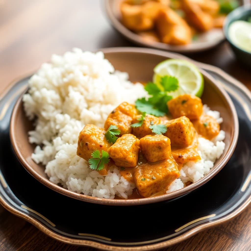 Spicy Thai Coconut Curry Chicken Bowls