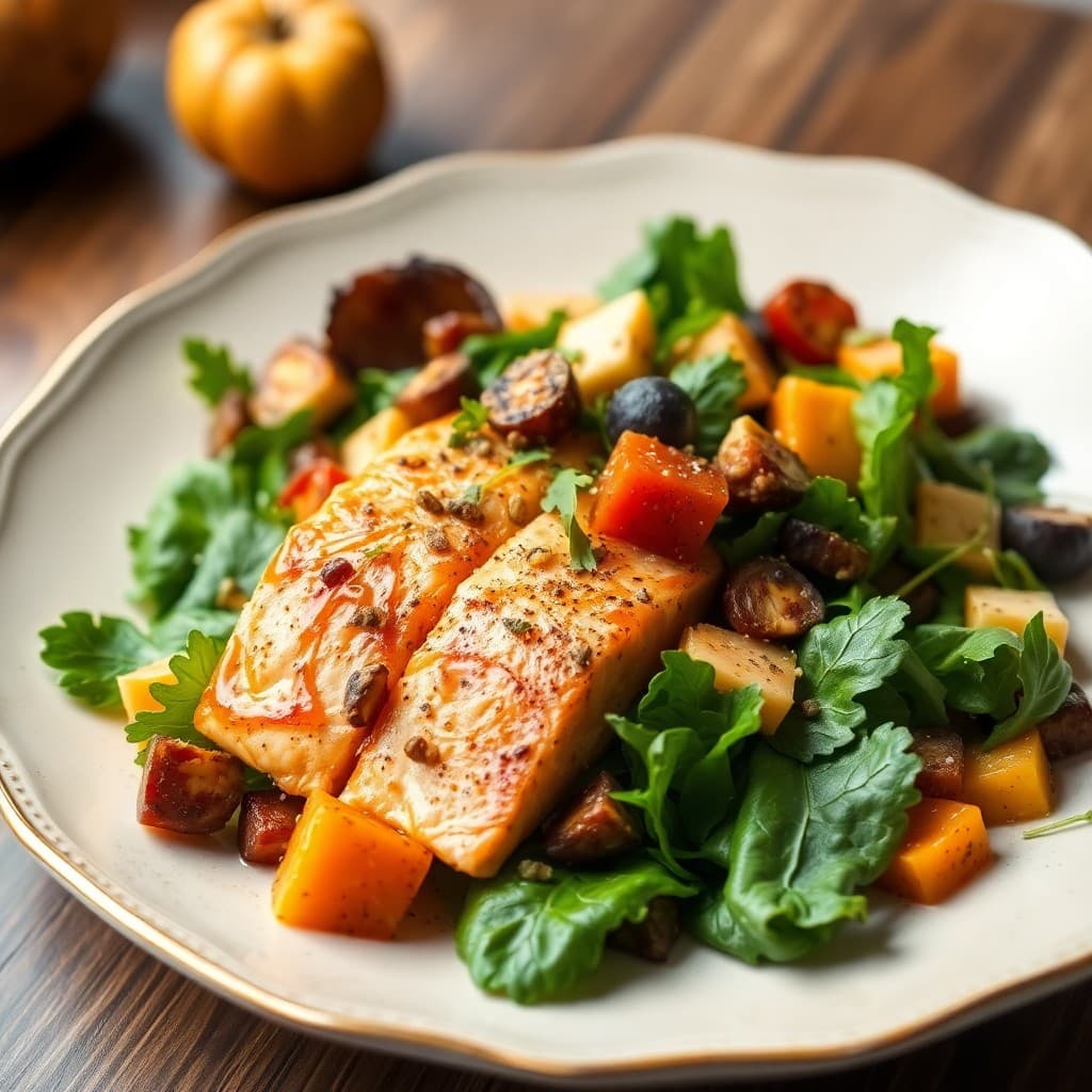 Satiating Salmon Salad with Autumn Veggies