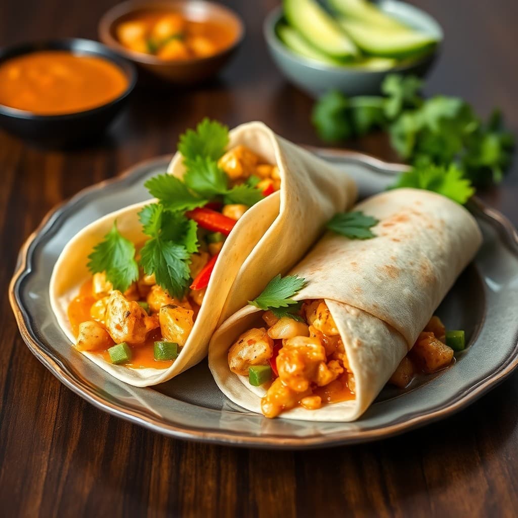 Thai Red Curry Chicken Wraps