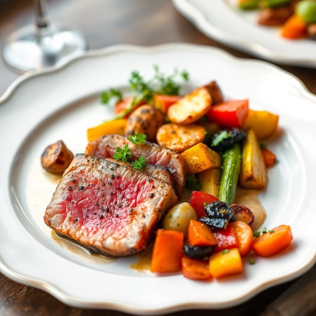 Seared Ahi Tuna with Roasted Veggie Medley