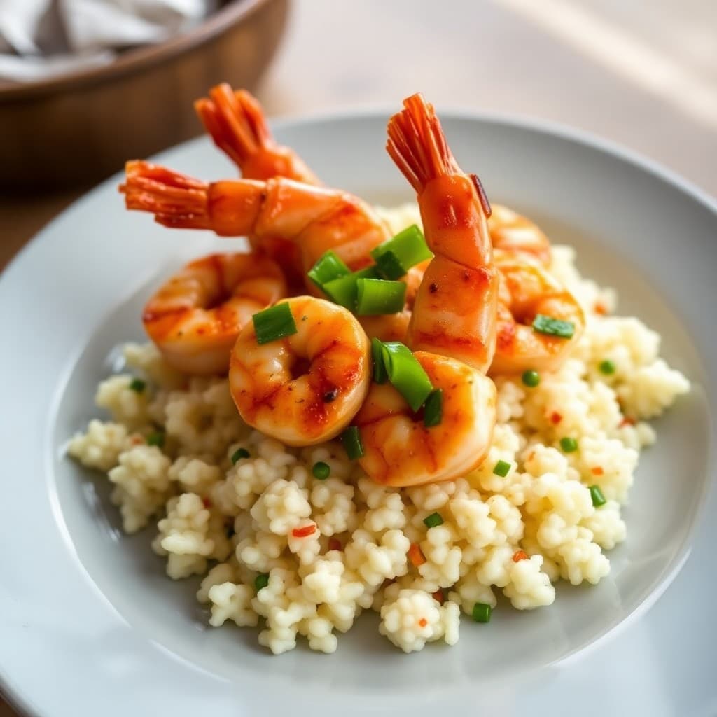Seared Chili-Lime Shrimp with Cauliflower Rice