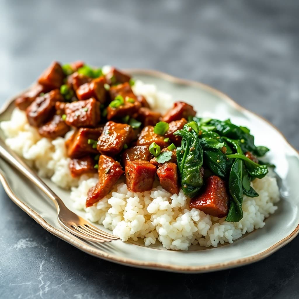 Korean Bulgogi Beef Bowls with Garlicky Spinach
