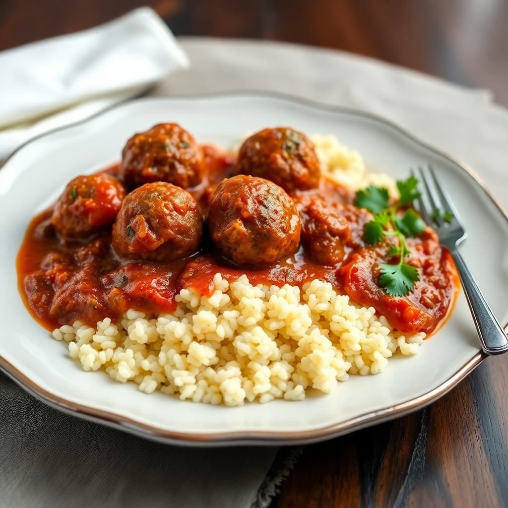 Moroccan Beef Meatball Tagine with Couscous