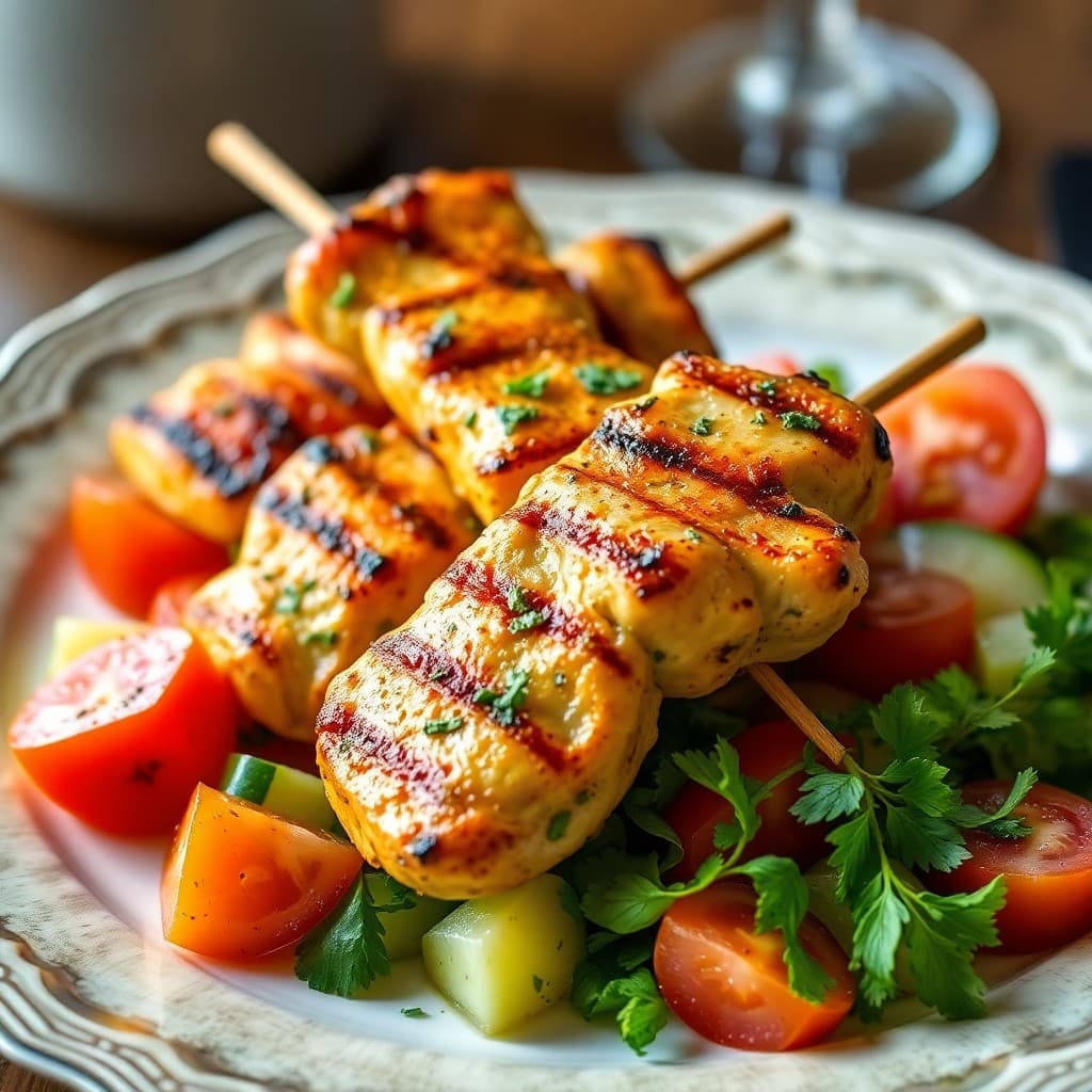Grilled Lemon-Herb Mediterranean Chicken Skewers