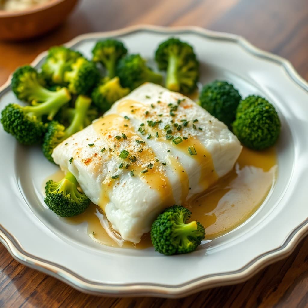 Zesty Lemon-Garlic Baked Cod with Roasted Broccoli
