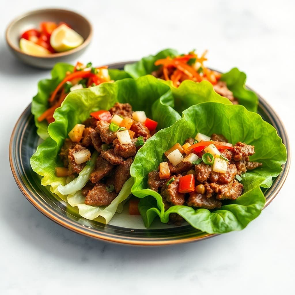 Vibrant Korean Beef Bulgogi Lettuce Wraps