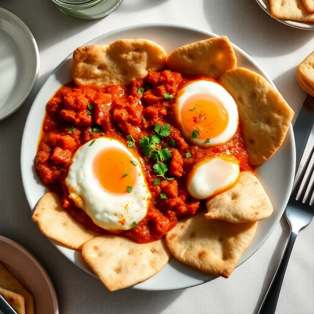 Lebanese Shakshuka with Pita Crisps