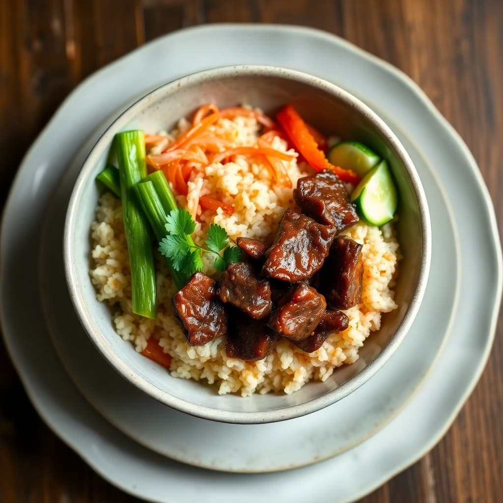 Bulgogi Beef Bowl with Kimchi Fried Rice