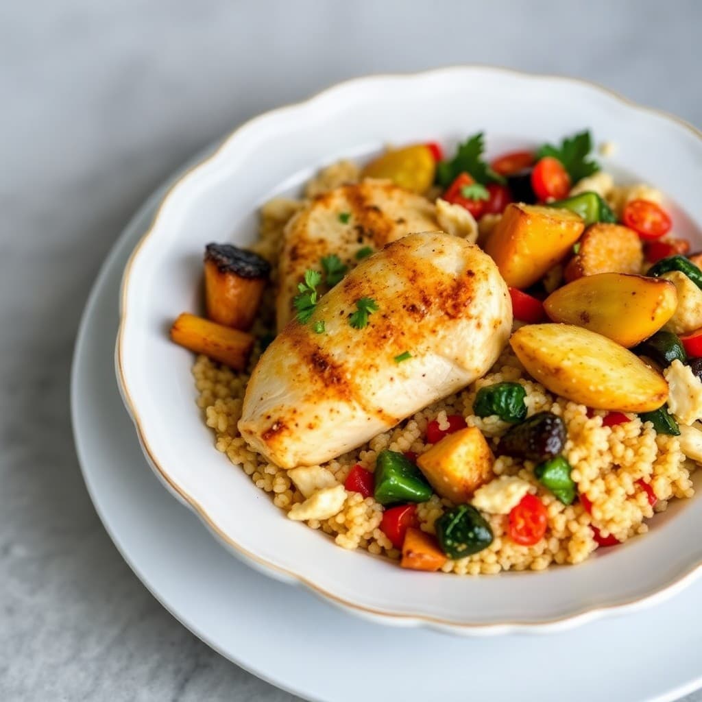 Zesty Lemon-Garlic Mediterranean Chicken Bowls