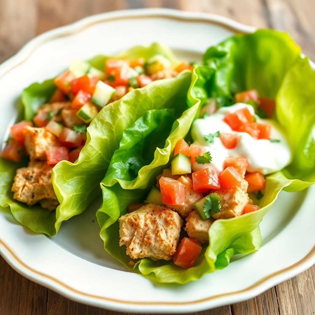 Mediterranean Chicken Lettuce Wraps